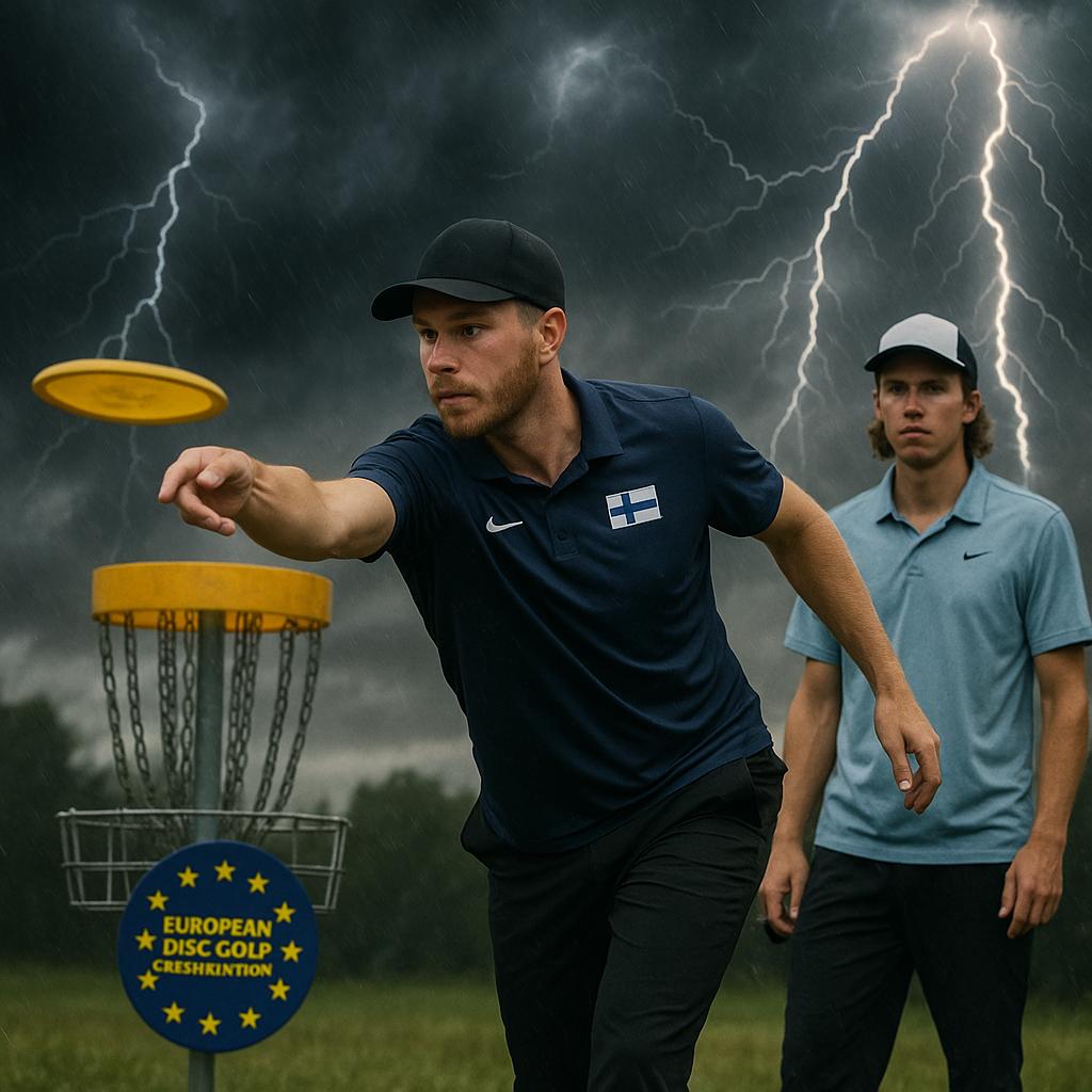 Suomen huippupelaajat loistavat myrskyssä – frisbeegolfin EM-kisat huipentuvat jännitysnäytelmään