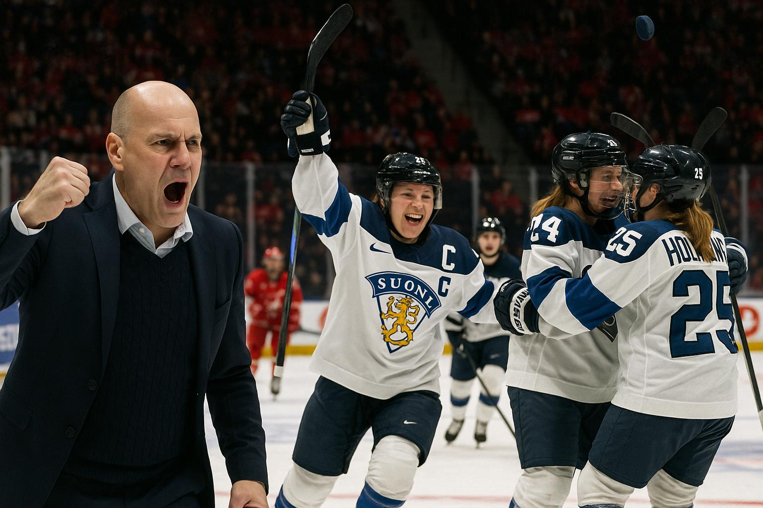 Tero Lehterän unelmadebyytti Naisleijonien päävalmentajana – Holopaisen hattutemppu ja superketju johdattivat Suomen voittoon